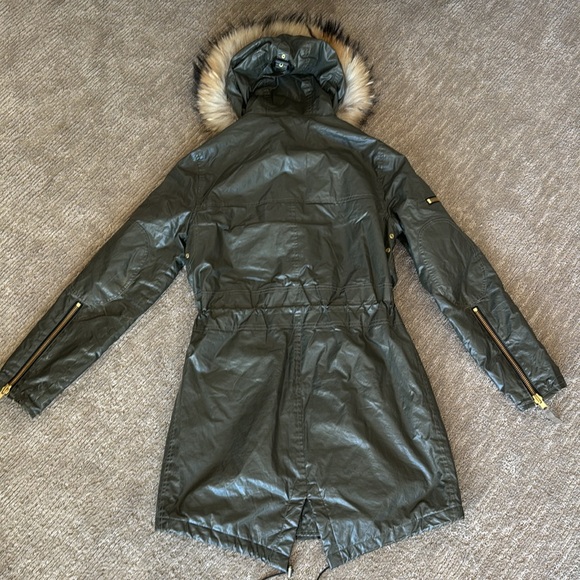 SAM. Waxed Hudson Parka in Drab Green - Picture 15 of 16